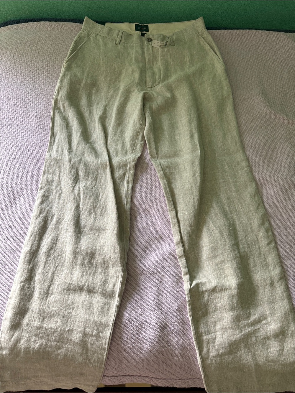 J. Crew Linen Wide-Leg Pants in beige Linen